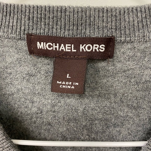 Michael Kors Merino Wool Gray Sweater Large - Picture 2 of 8